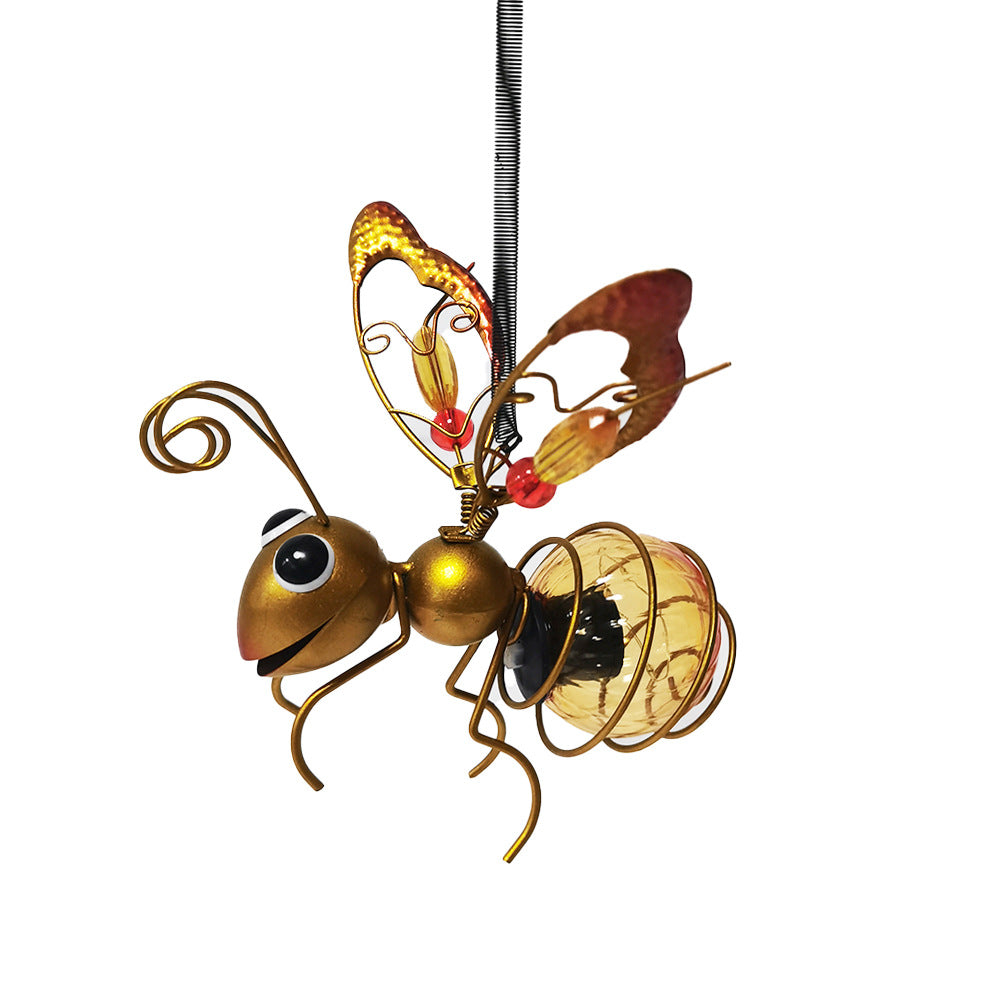 Verspielt hängendes Glas Bienen Solargartenlaterne Ornament Brehn