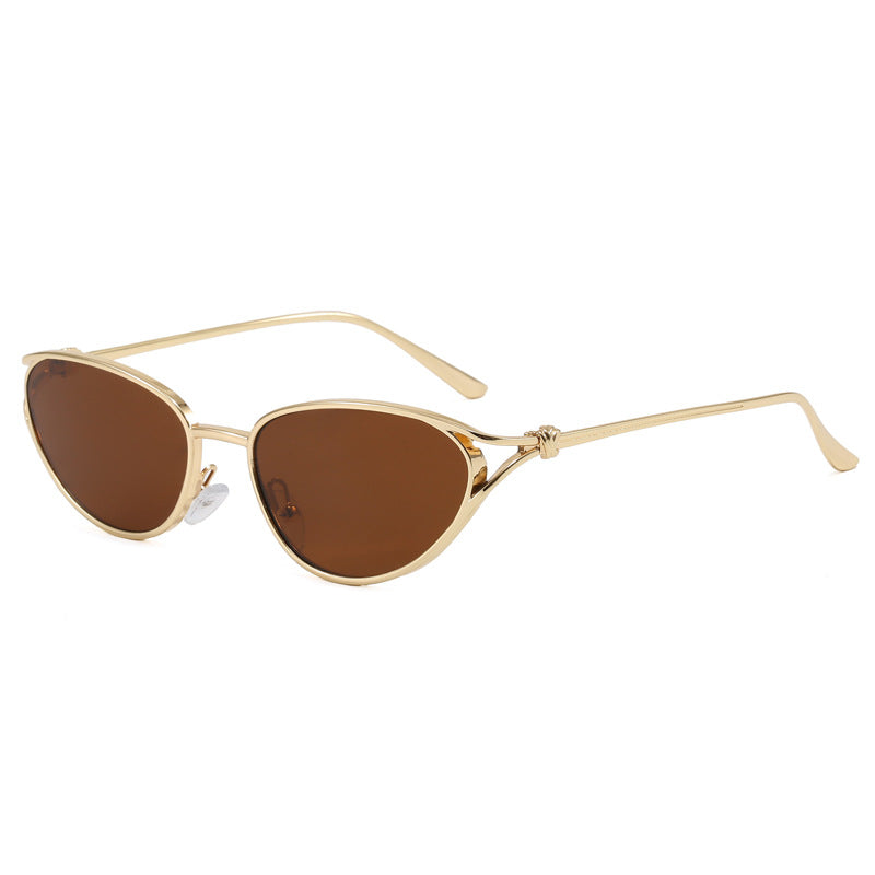 Trendige Cat-Eye Sonnenbrille mit Metallic Rahmen Brehn