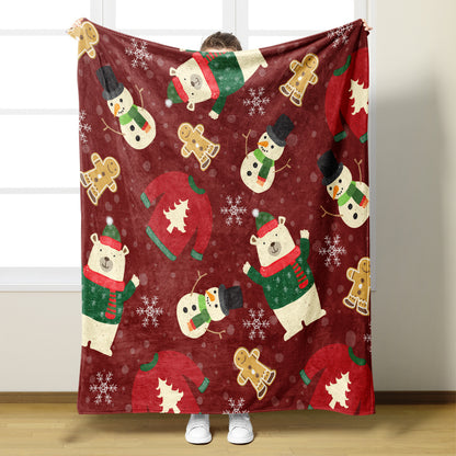 Weihnachtlich gestaltete Decke