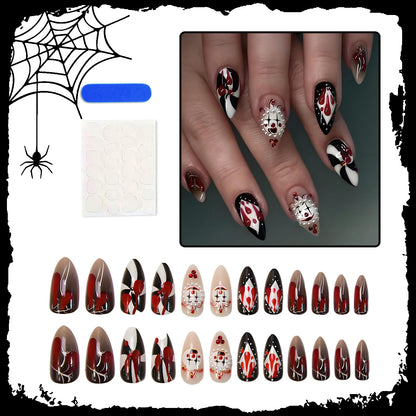 Halloween Kunstnagelset mit blutigen Motiv-Designs und kreativen Grafiken Brehn