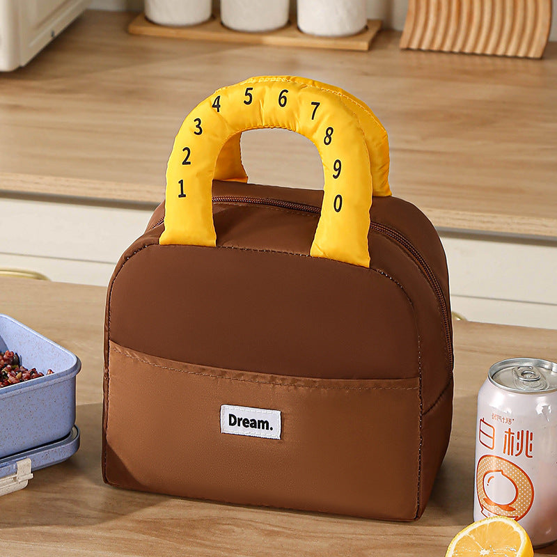 Isolierte Lunch-Tasche Mit Bunten Griffen Brehn