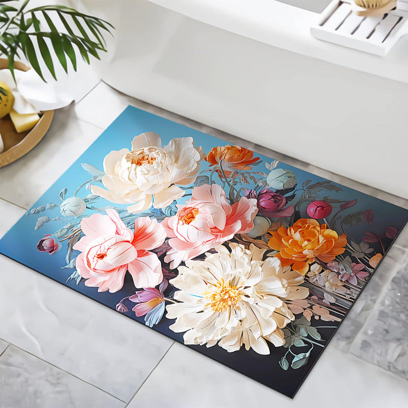 Strukturiertes florales Design Badmatte Brehn