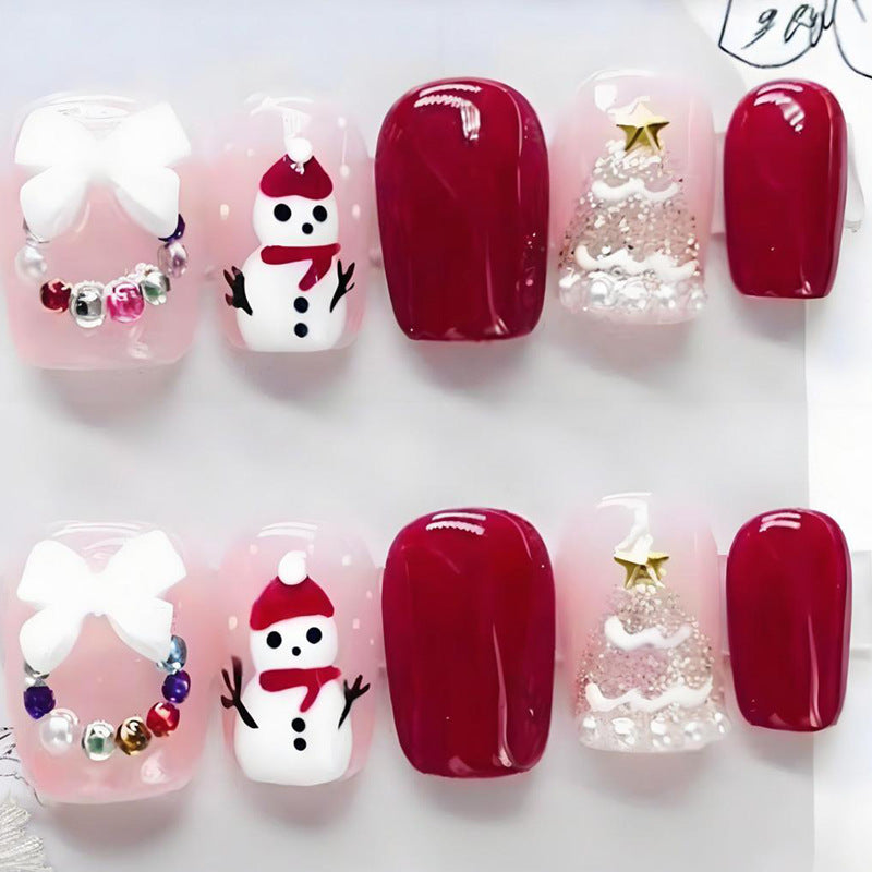 Kunstnagelset mit festlichen Weihnachtsmotiven Brehn