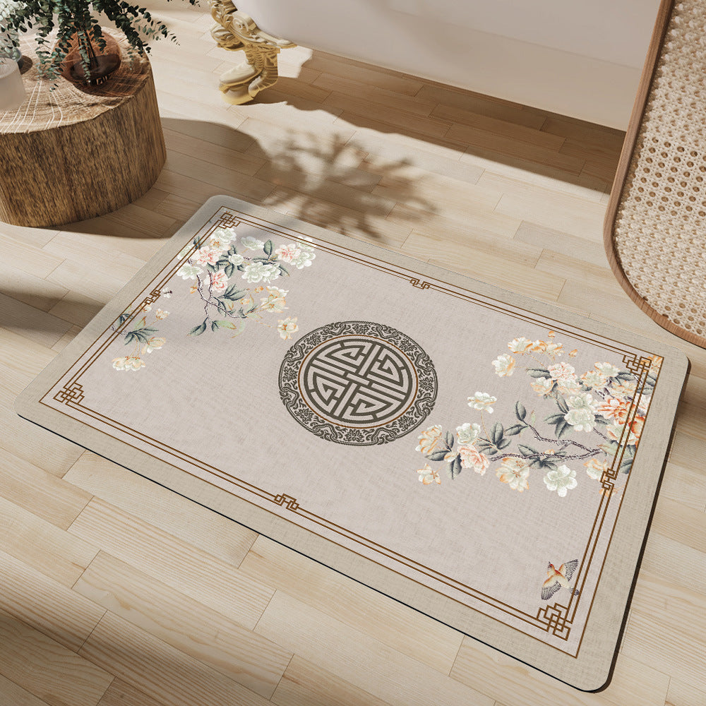 Künstlerische florale Badematte Brehn