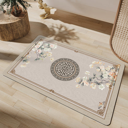 Künstlerische florale Badematte Brehn