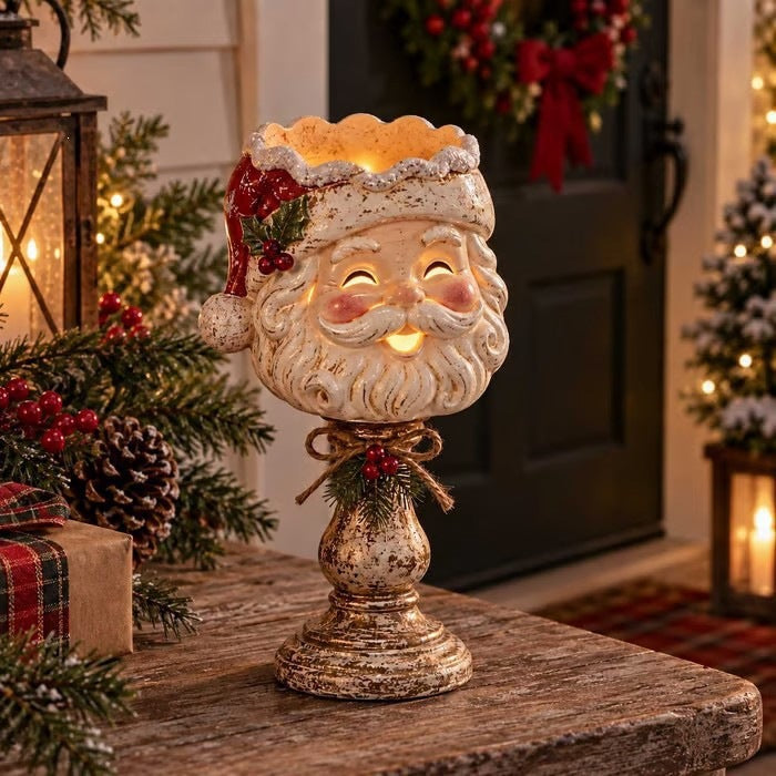 Dekorativer Weihnachtsmann Kerzenhalter Brehn