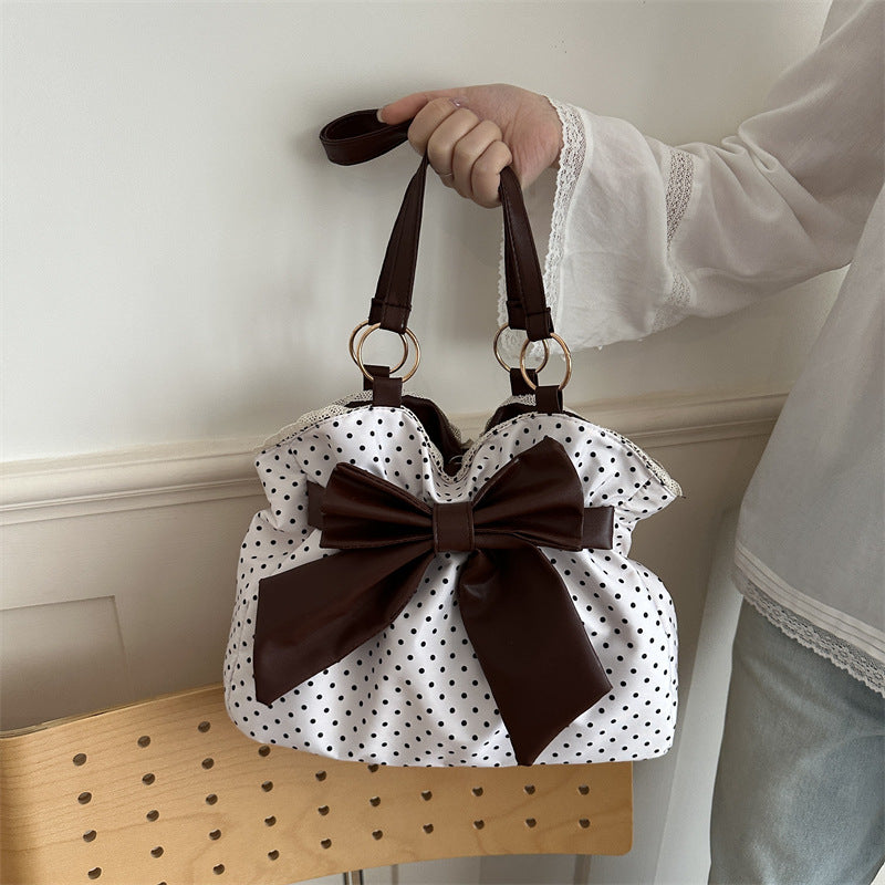 WoCharming Polka Dot Schleifen Tote Tasche Brehn