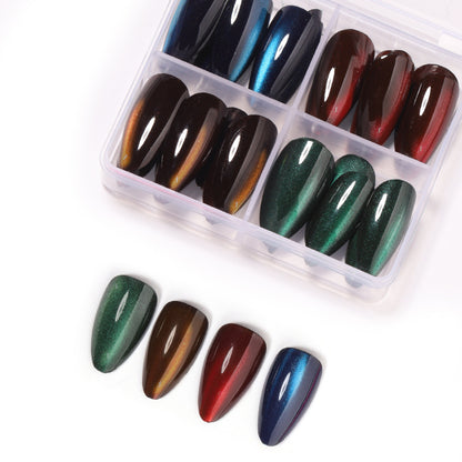 Elegantes Kunstnagelset mit Hochglanz und spitzen Design Brehn