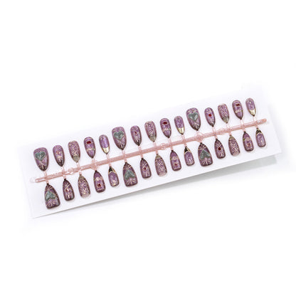 Dekoratives Handwerkliches Press-On Nagelset