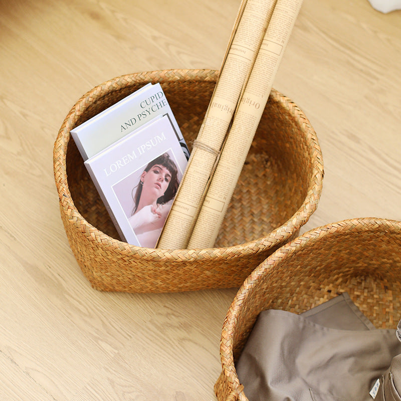 Unisex Naturfaser Aufbewahrungskorb mit breitem Rand Brehn