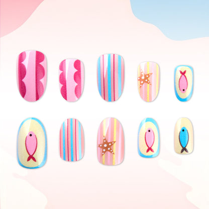 Kreatives Themen-Press-On-Nagelkunst-Set Brehn