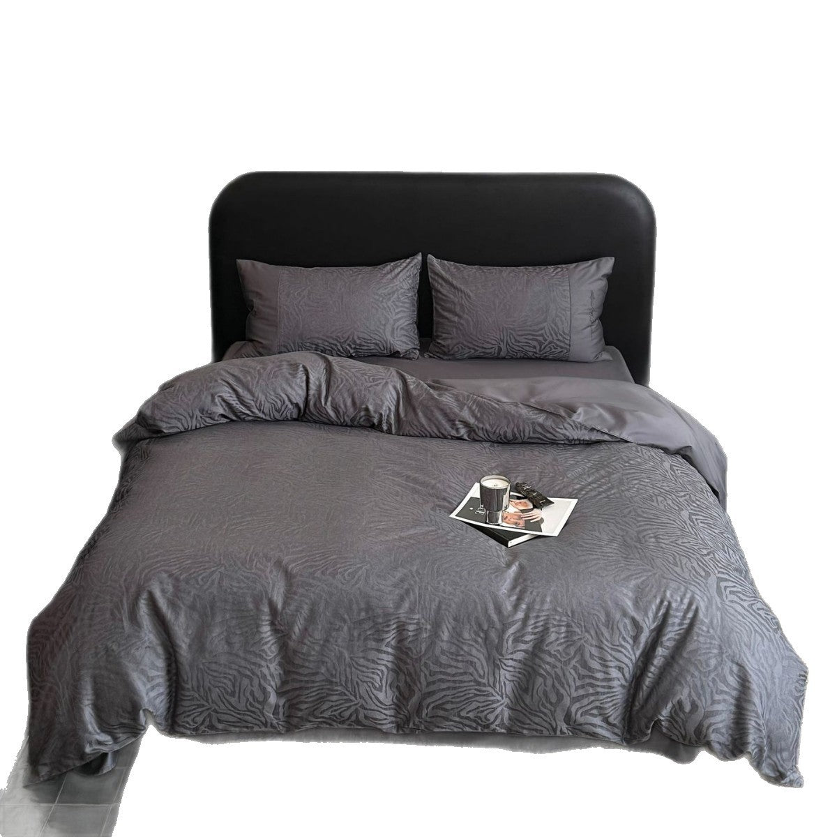 Bettbezug-Set aus Baumwoll-Satin mit dezenter Zebrajacquardstruktur Brehn