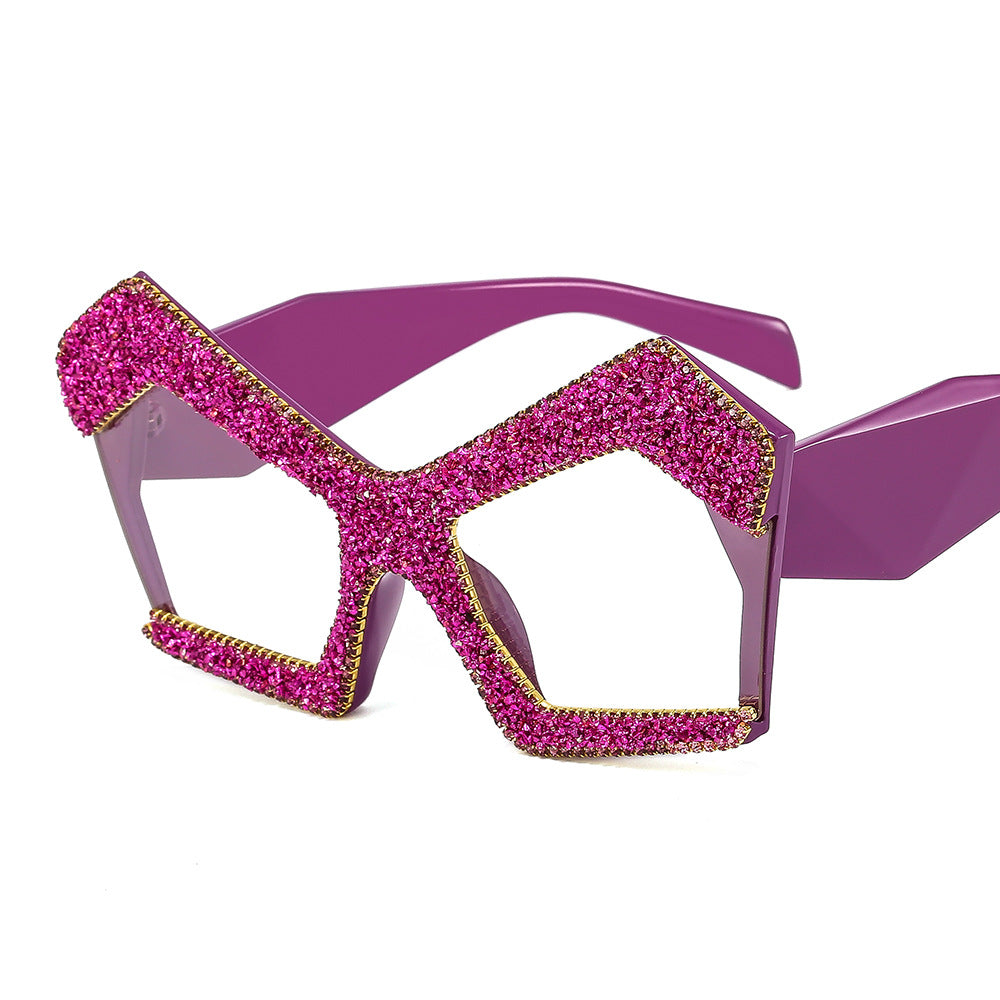 Damen Funkelnde Cat-Eye-Sonnenbrille mit extravagantem Strassrahmen Brehn