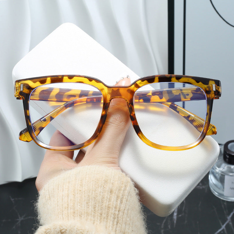 Damen modische rechteckige Brille mit blauen Gläsern Brehn