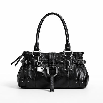 Elegante strukturierte Lederhandtasche