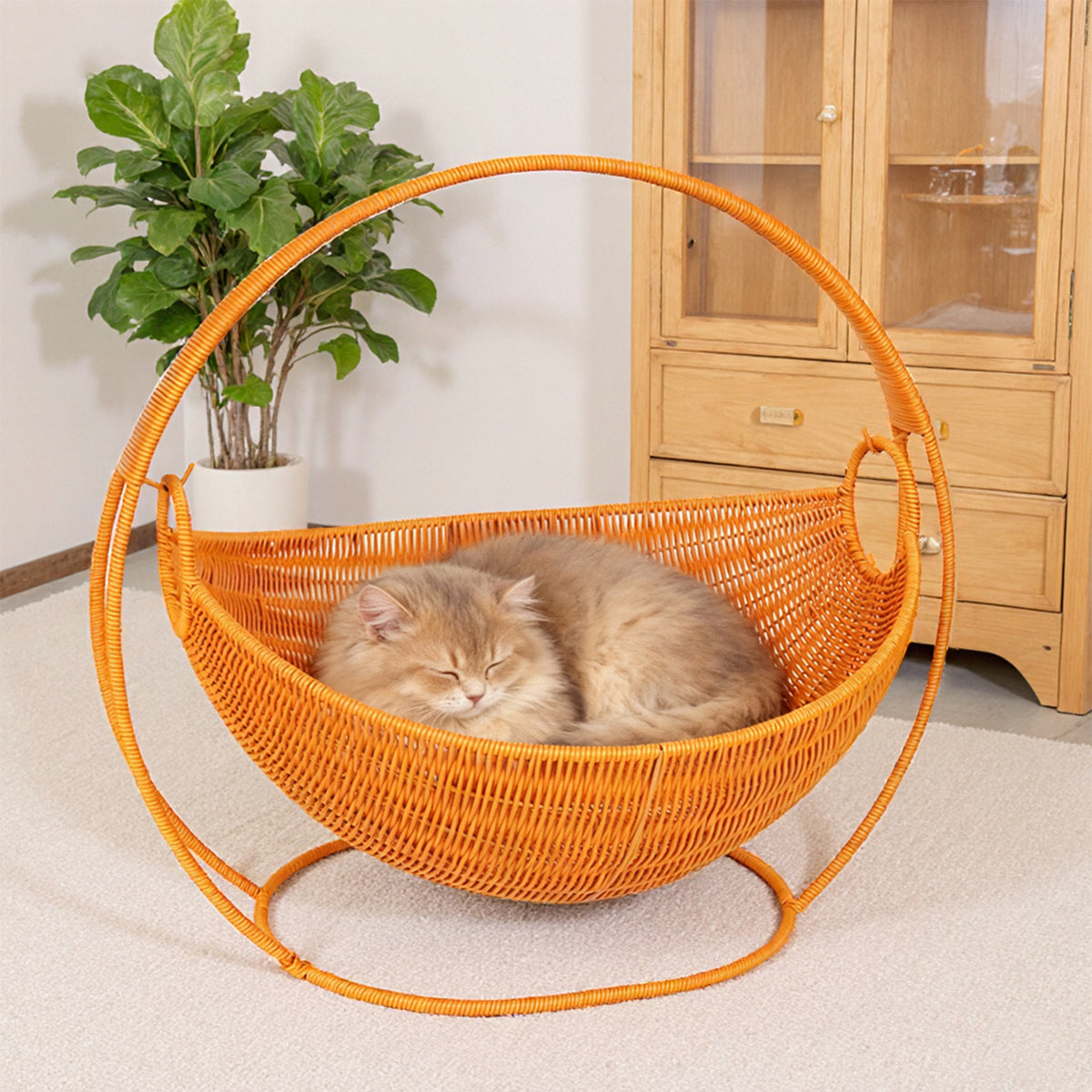 Moderner Rattan Obstschale mit Ständer Brehn