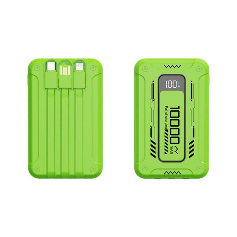 Powerbank mit Integrierten Ladekabeln und Digitaler Ladestandsanzeige Brehn