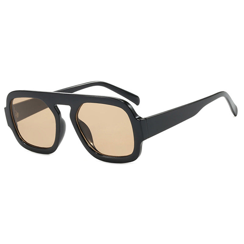 Damen stylische quadratische Sonnenbrille mit breitem Rahmen und UV-Schutz Brehn