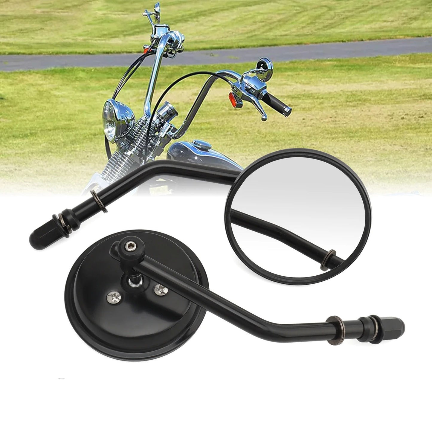 Motorrad Rückspiegel mit Verstellbarem Arm und Lichteffekt Brehn