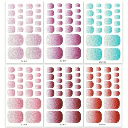 Glitter Gradient Zehennagel-Wickel