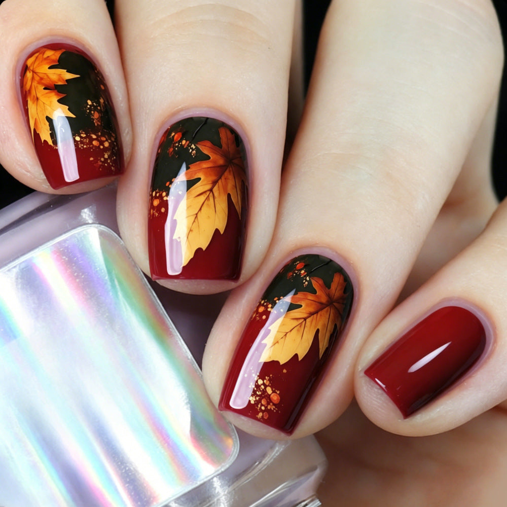 Kunstnägel mit Herbstlaub-Motiv Brehn