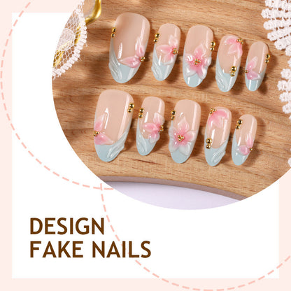 Kunstnagelset mit exklusiven Blumen- und Glitzerakzenten Brehn