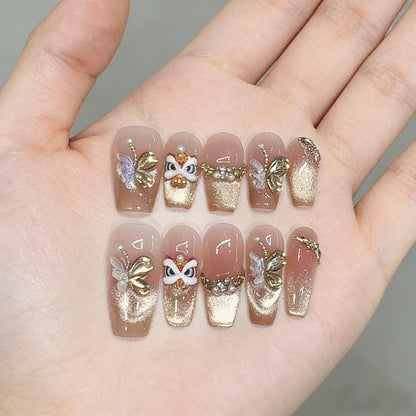 Künstlerisches dekoratives Press-on-Nagelset Brehn