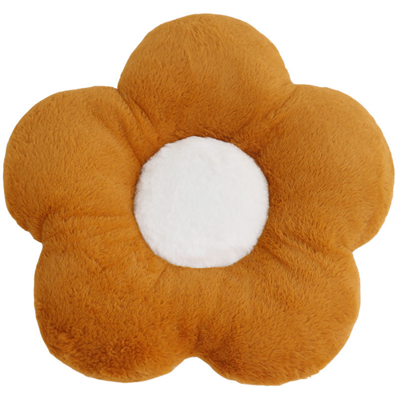 Blütenförmiges Plüsch-Sitz- und Dekokissen aus weichem Teddyfleece Brehn