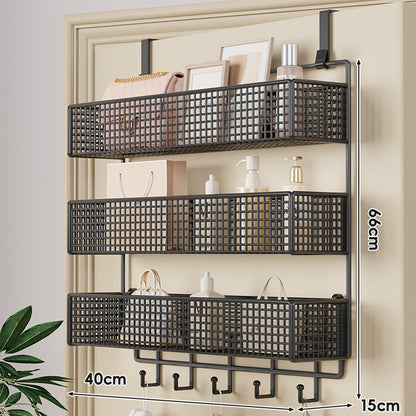 Über-Tür hängender doppelter belüfteter Mesh-Speicherkorb-Organizer mit Haken