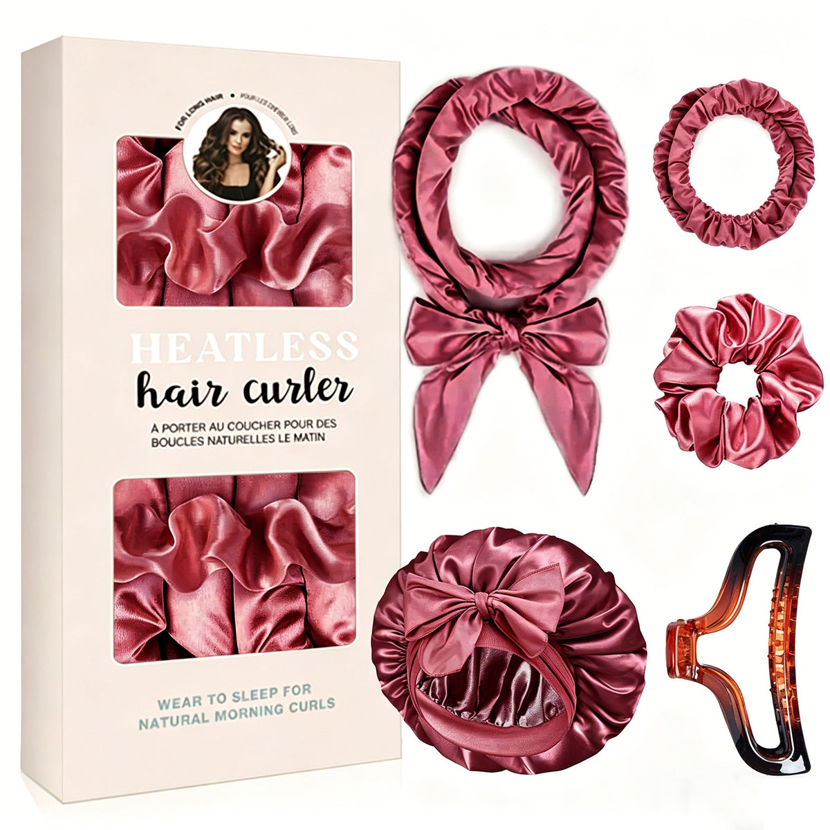 Satin Hitzefreies Haarwickel-Set