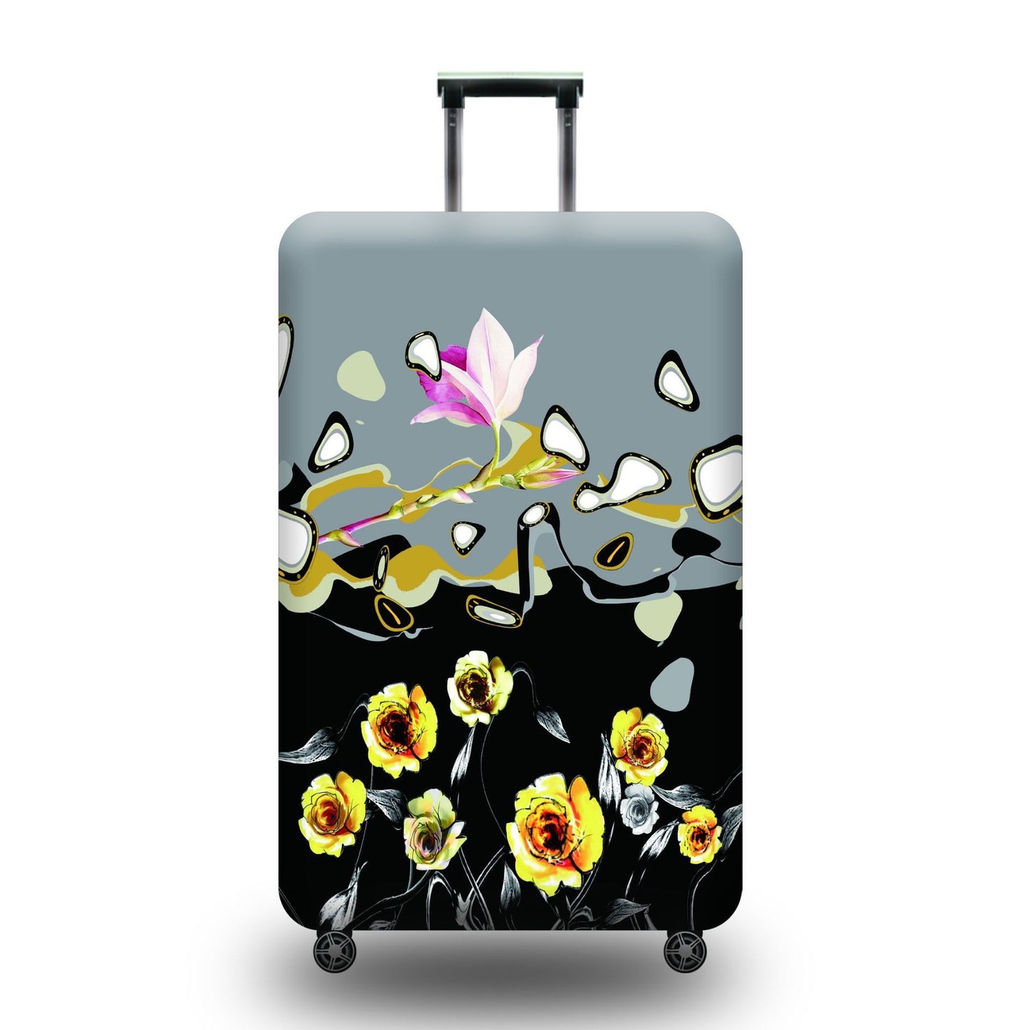 Unisex nan Hartschalen-Trolley mit auffälligem Marmorprint, Teleskopgriff und stoßfester Konstruktion Brehn