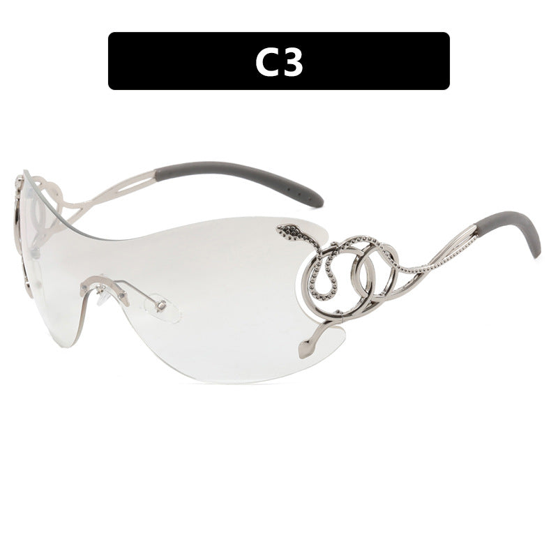 Damen futuristische Sonnenbrille mit verspieltem Design Brehn