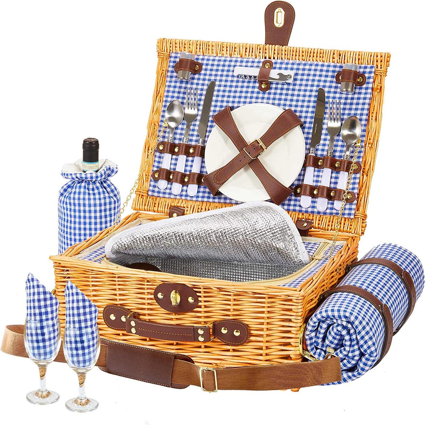 Damen hochwertiger Picknickkorb mit klassischem Design Brehn