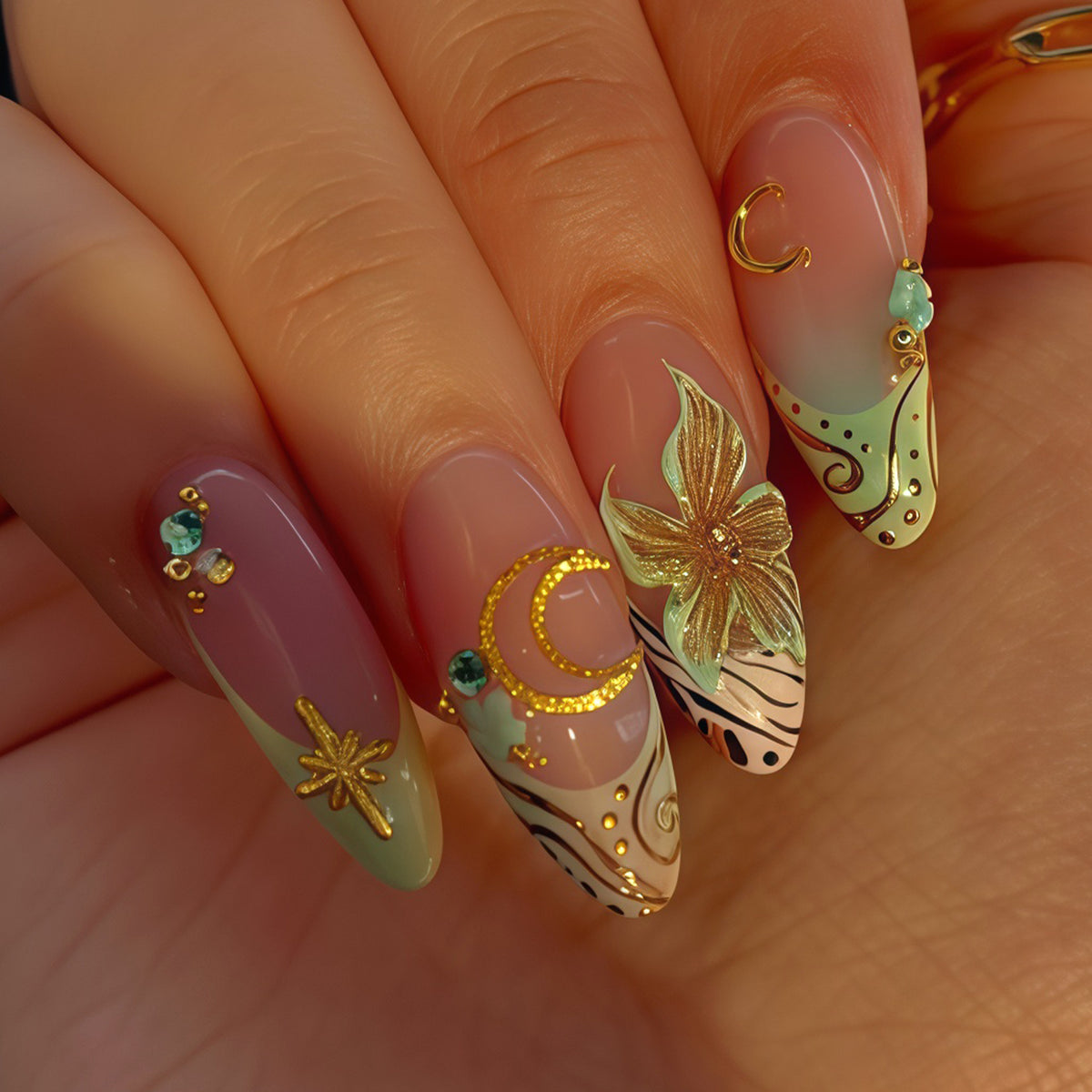 Künstlerisches Stiletto-Nageldesign Brehn