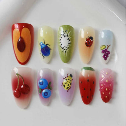 Künstlerisches 3D Obst Nageldesign Brehn