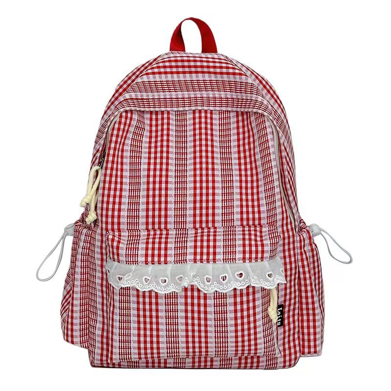 Gingham-Muster Stilvoller Rucksack Brehn