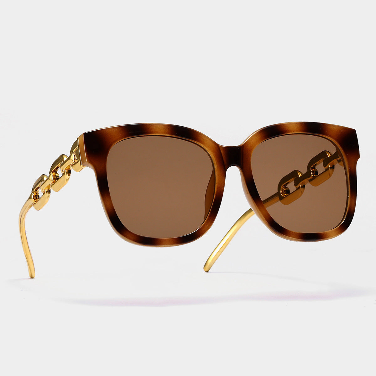Damen modische oversized Sonnenbrille mit luxuriösem Kettenrahmen Brehn
