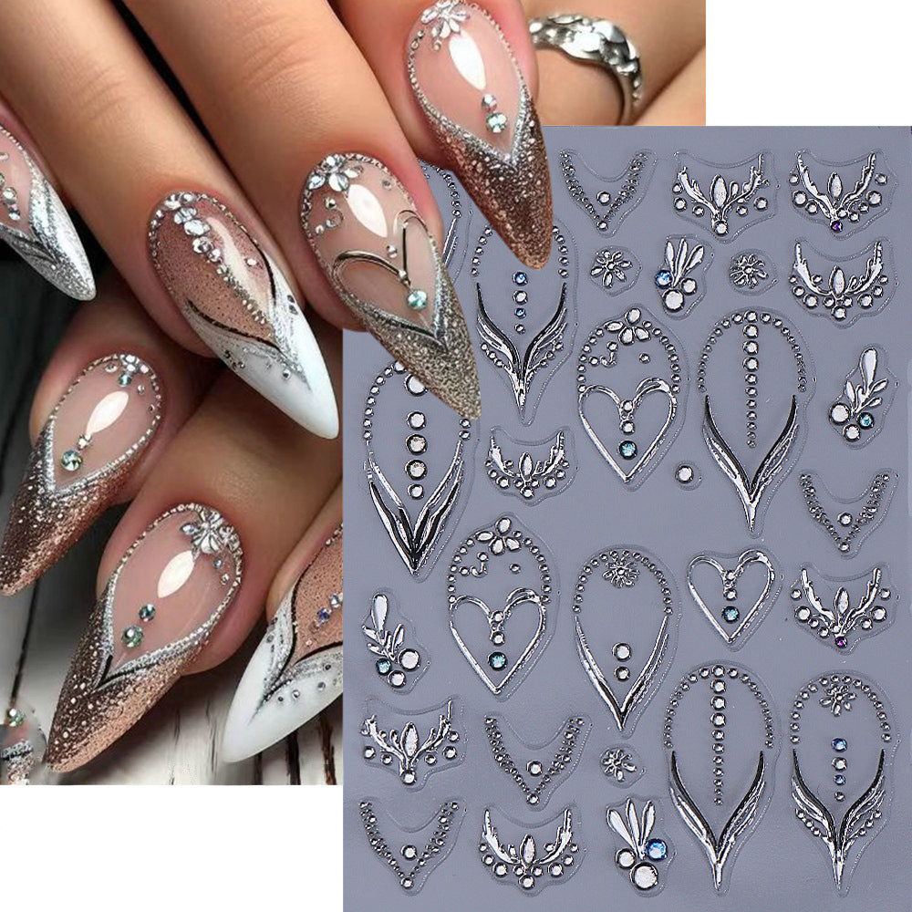 Elegante Strass-Nagelkunst-Verzierung