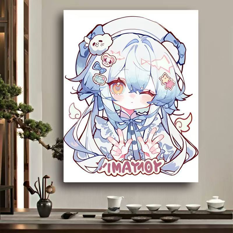 Verspielt Anime-Charakter Leinwand Kunst Brehn