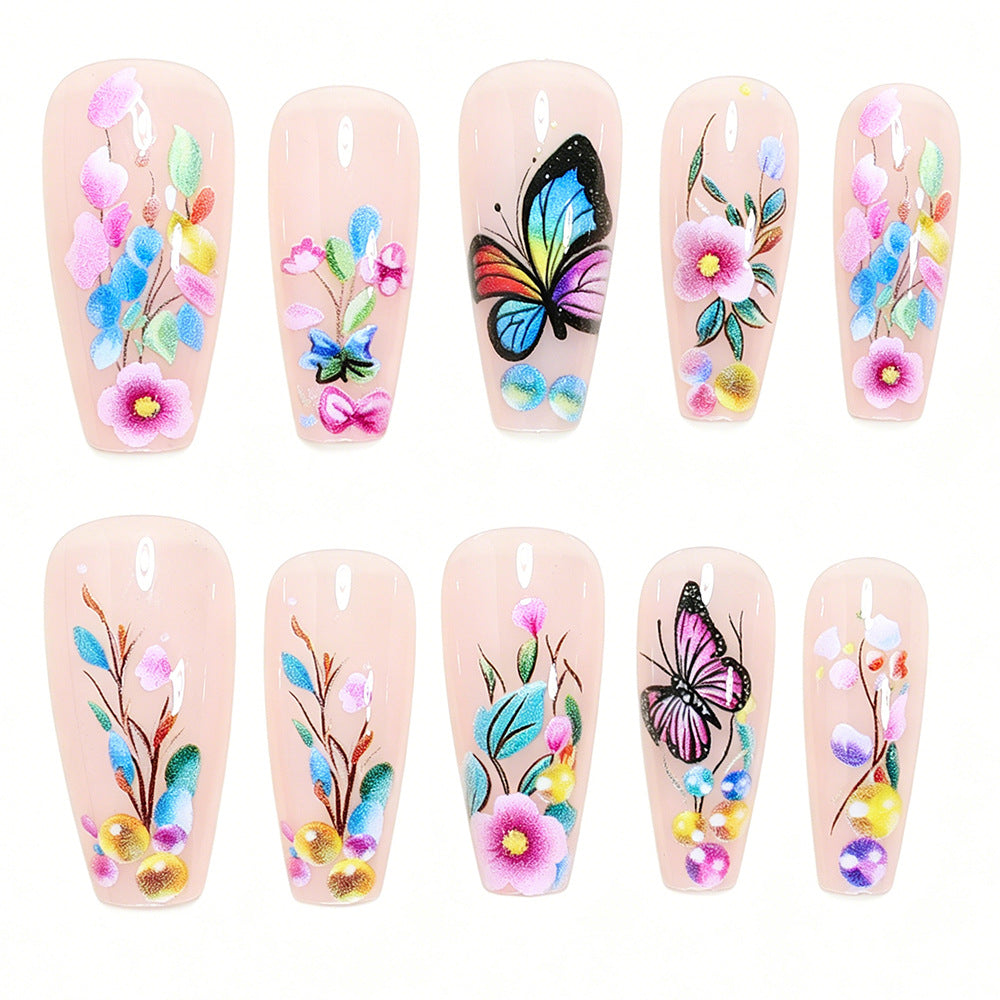 Künstlerisches Schmetterlingsdesign Press-On Nail Set Brehn