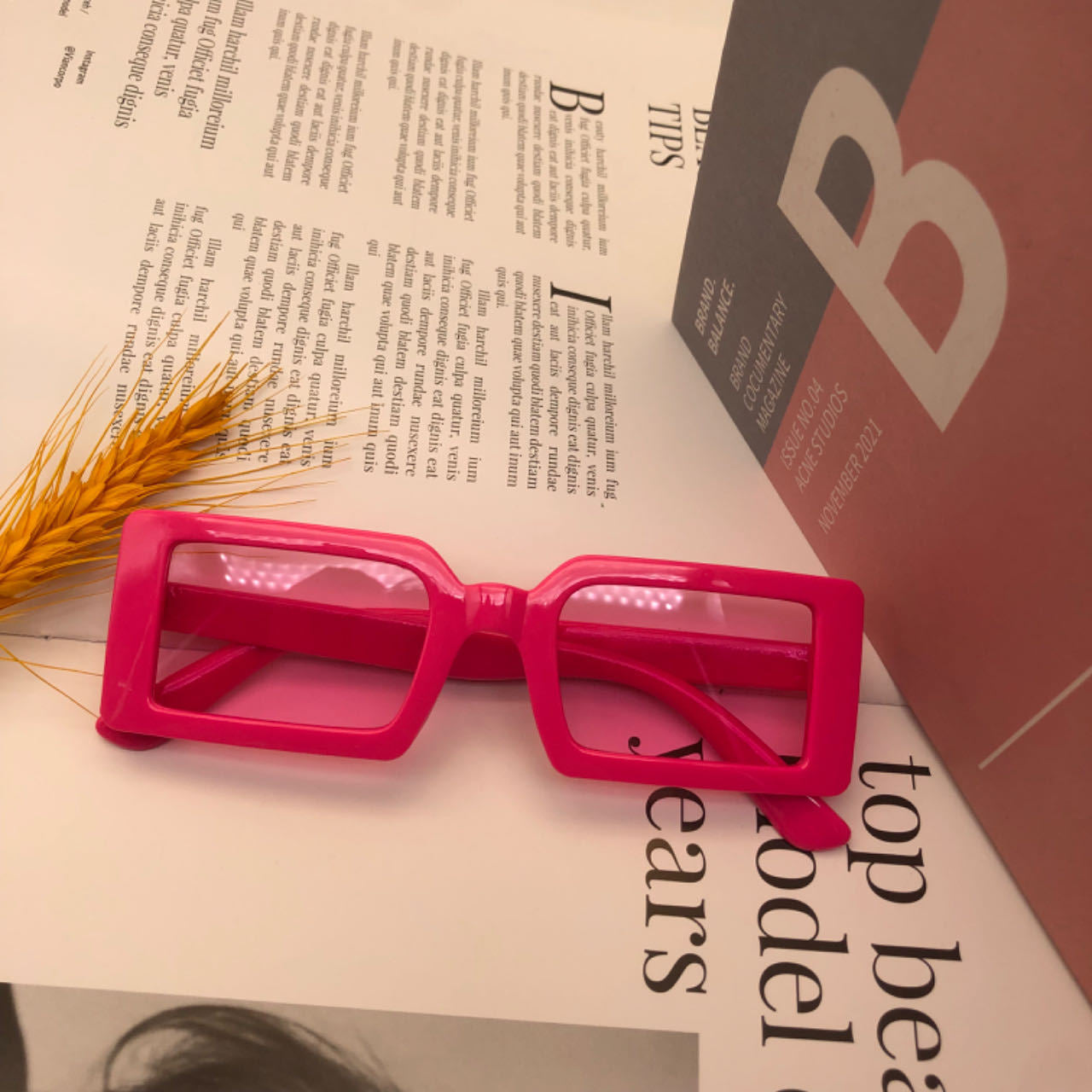 Damen modische transparente Eck-Sonnenbrille Brehn