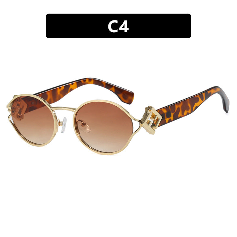 Damen modische Sonnenbrille mit elegantem Metallrahmen und UV-Schutz Brehn