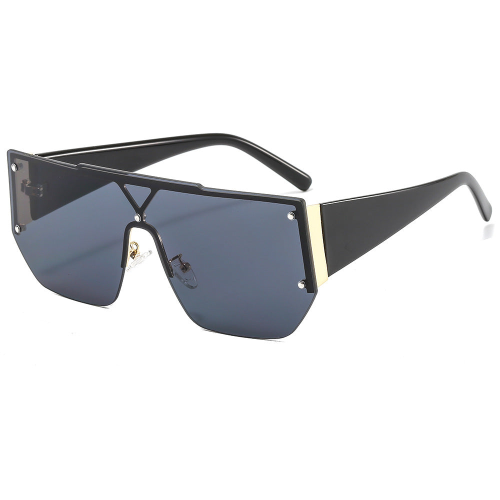 Damen modische Oversize-Sonnenbrille mit einzigartigem geometrischen Rahmen Brehn
