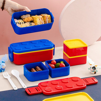Mehrere Fächer kreative LEGO-inspirierte Lunchbox