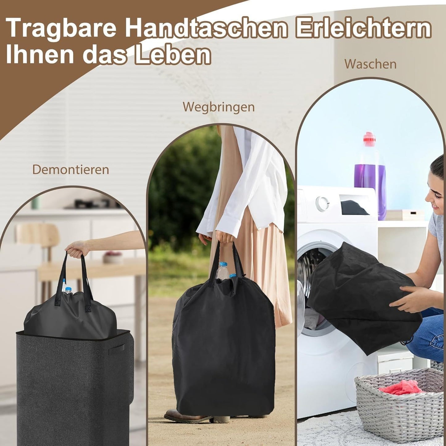 Wäschekorb mit Herausnehmbarer Innentasche Brehn