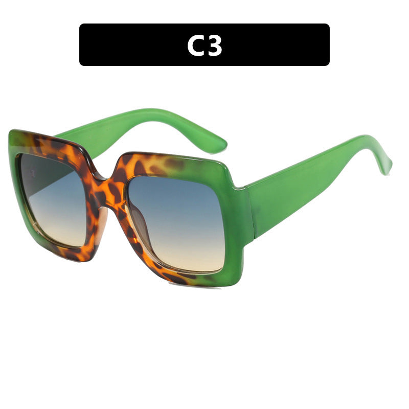 Damen oversized Quadratische Sonnenbrille mit markantem Schildpatt-Design Brehn