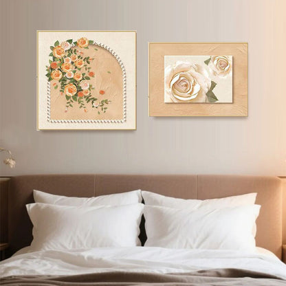 Elegante Blumenreiche Relief Wanddekoration