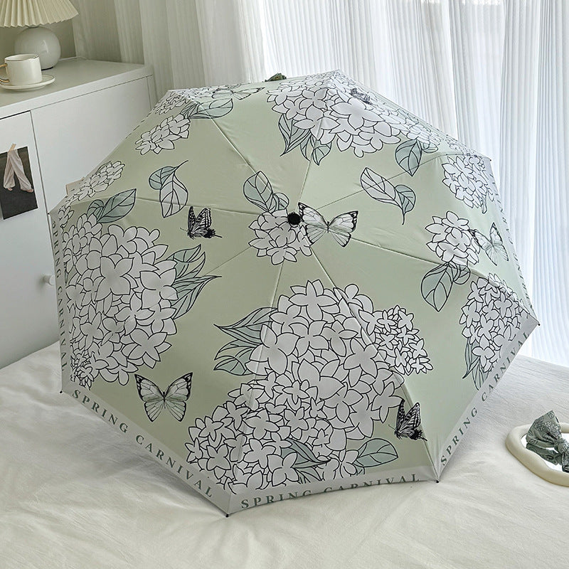 Damen Faltbarer Regenschirm mit innovativem Floral-Design Brehn