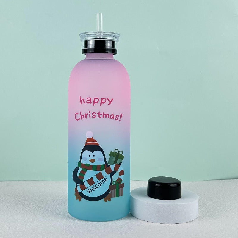 Damen Motivierende Trinkflasche mit fröhlichem Weihnachtsdesign Brehn