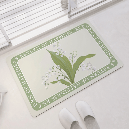 Oval Floral Pattern Badmatte Brehn
